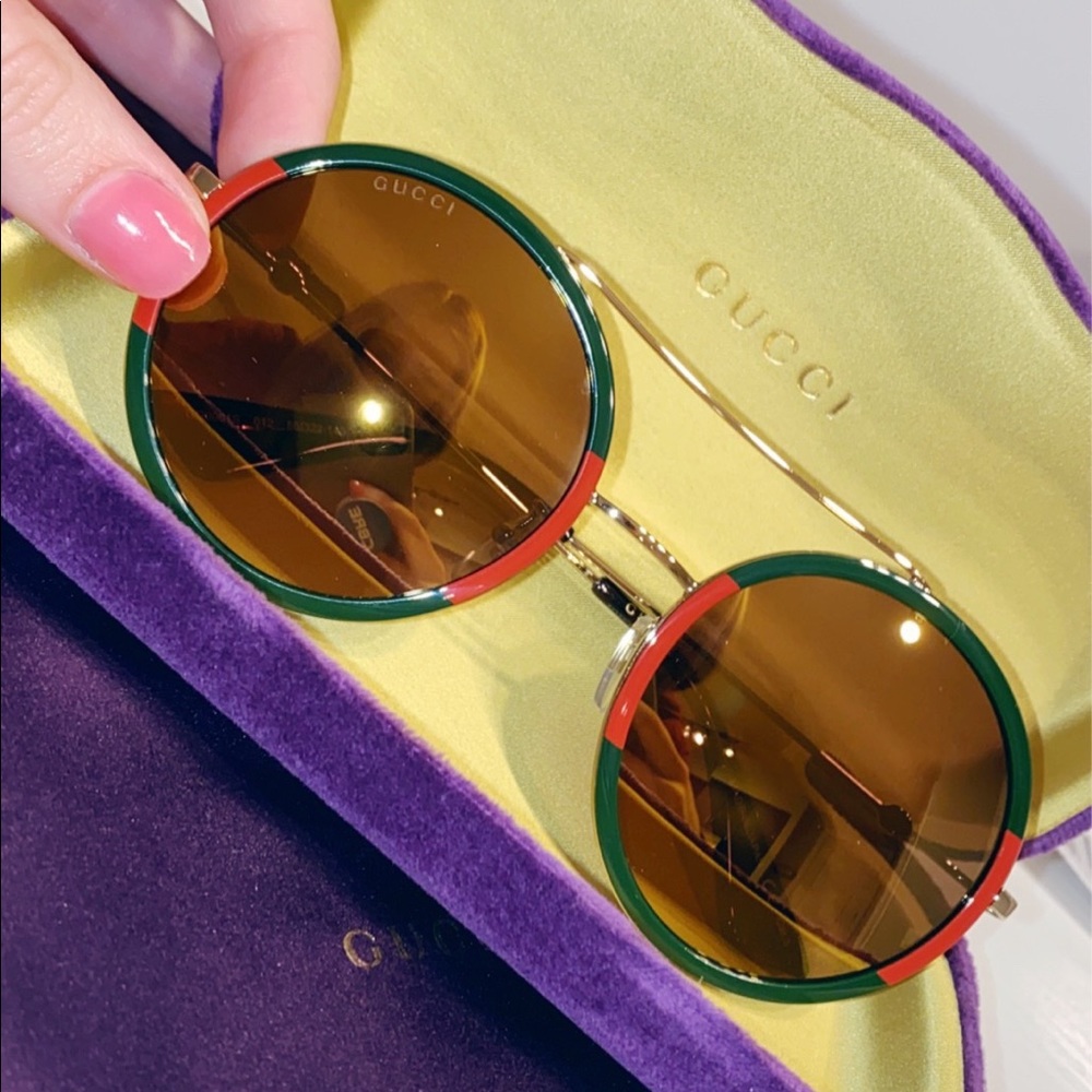 Gucci round metal sunglasses